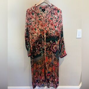 Shana Floral Paisley Button-Up Dress